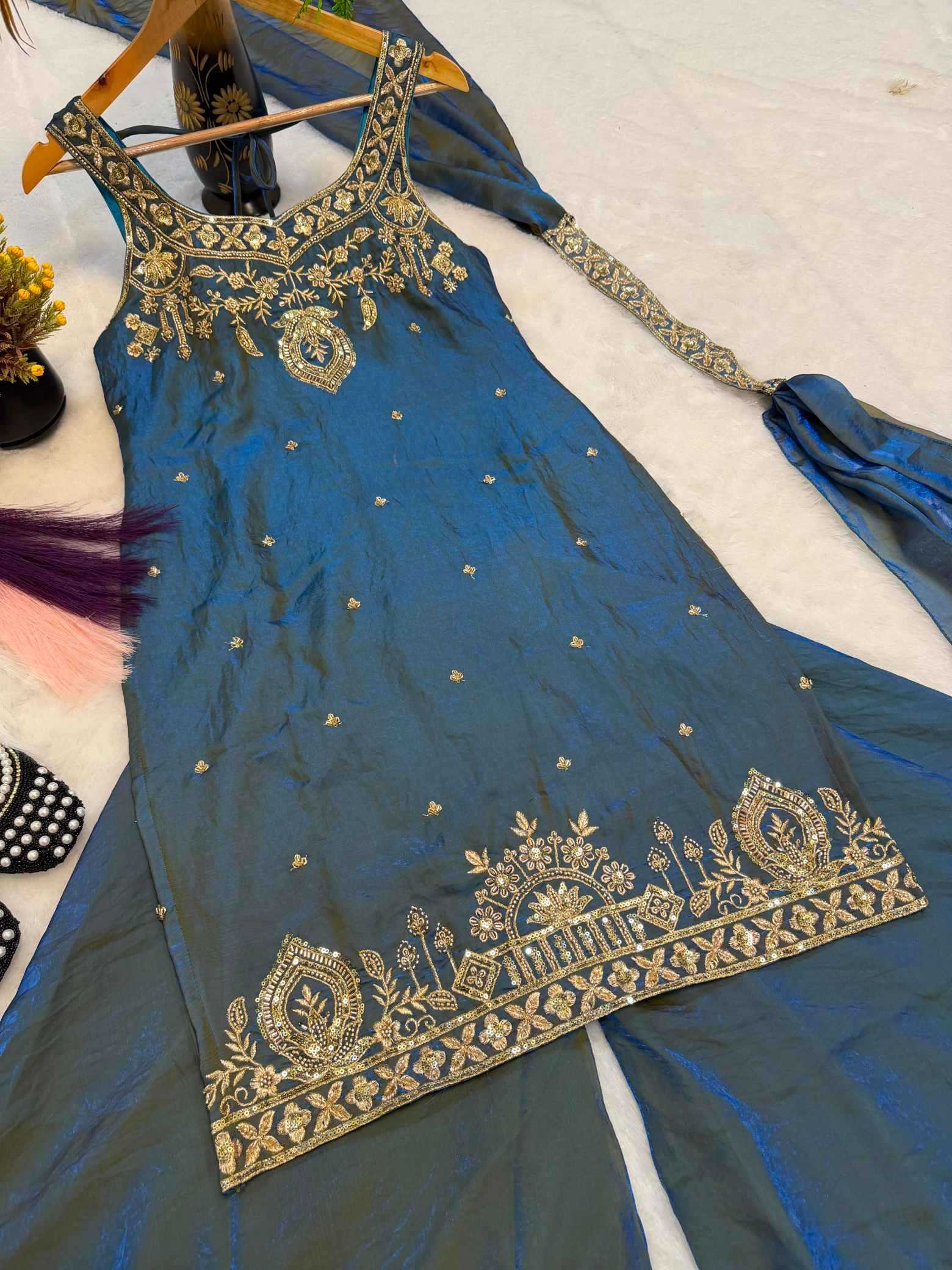 Pure Silk Palazzo Suit