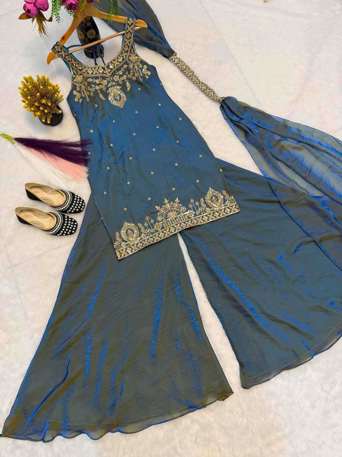Pure Silk Palazzo Suit