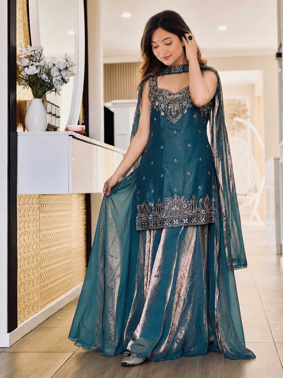 Pure Silk Palazzo Suit