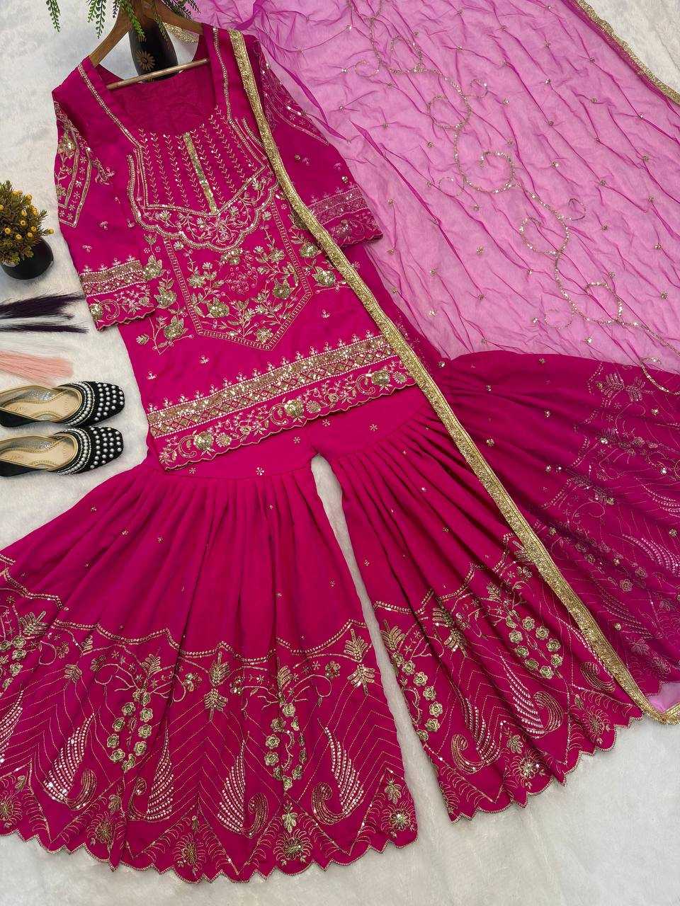 Heavy Silk Sharara Salwar Suit