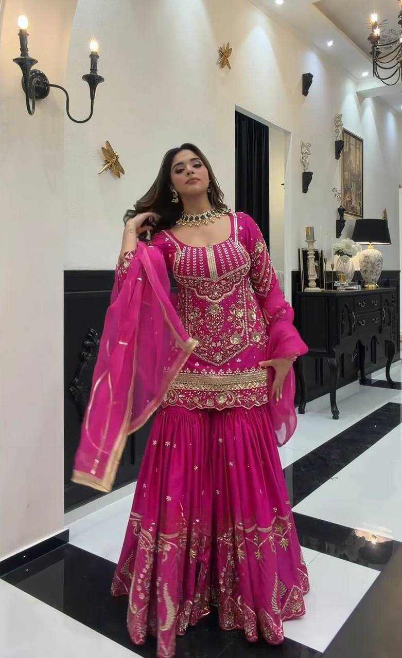 Heavy Silk Sharara Salwar Suit