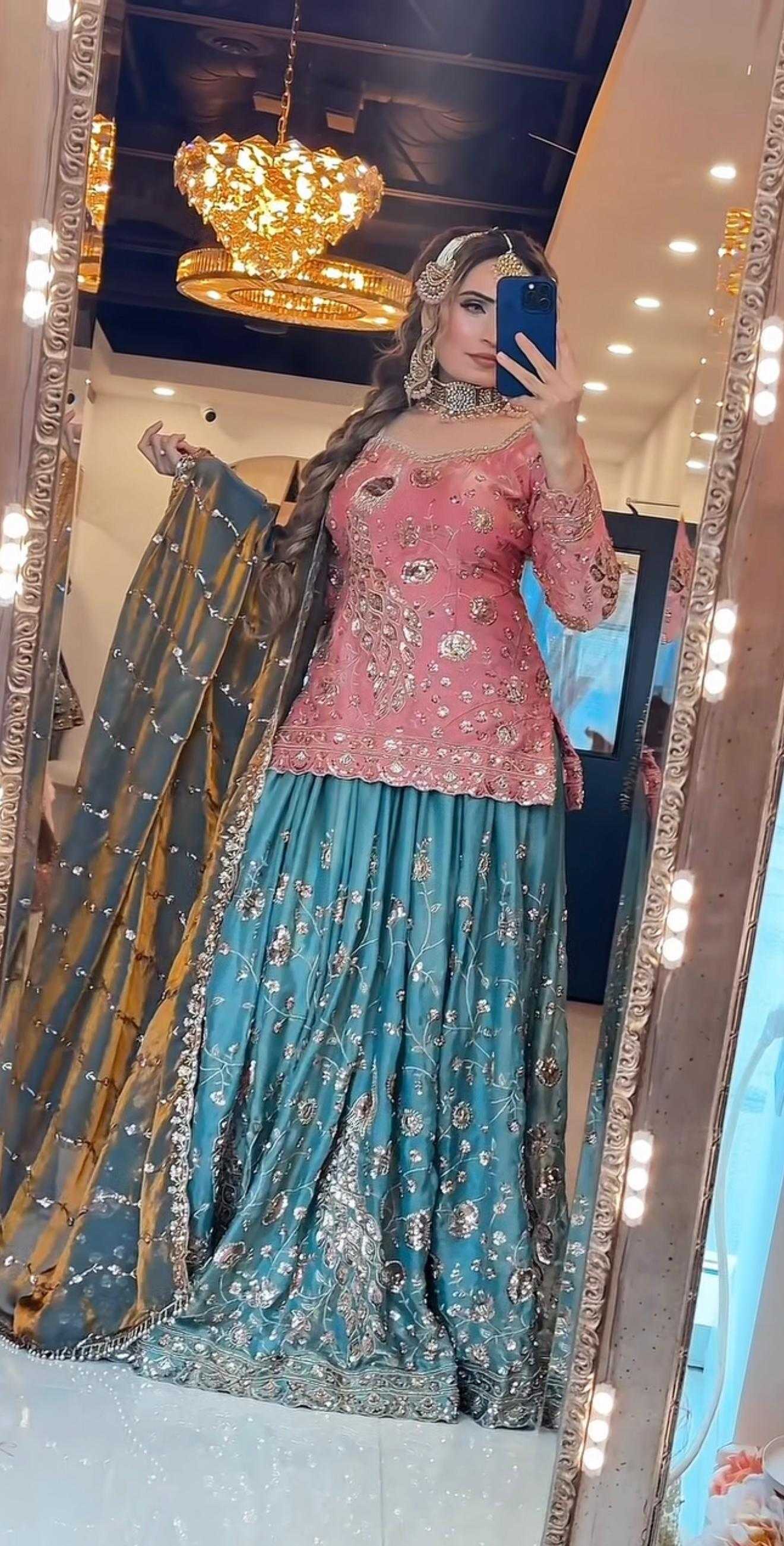 Crush Silk Sharara Salwar Suit