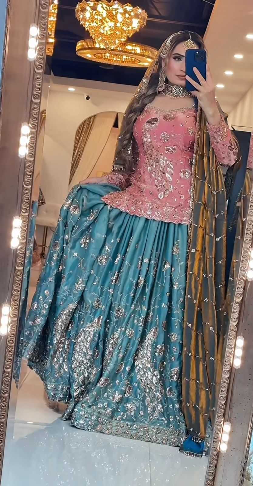 Crush Silk Sharara Salwar Suit