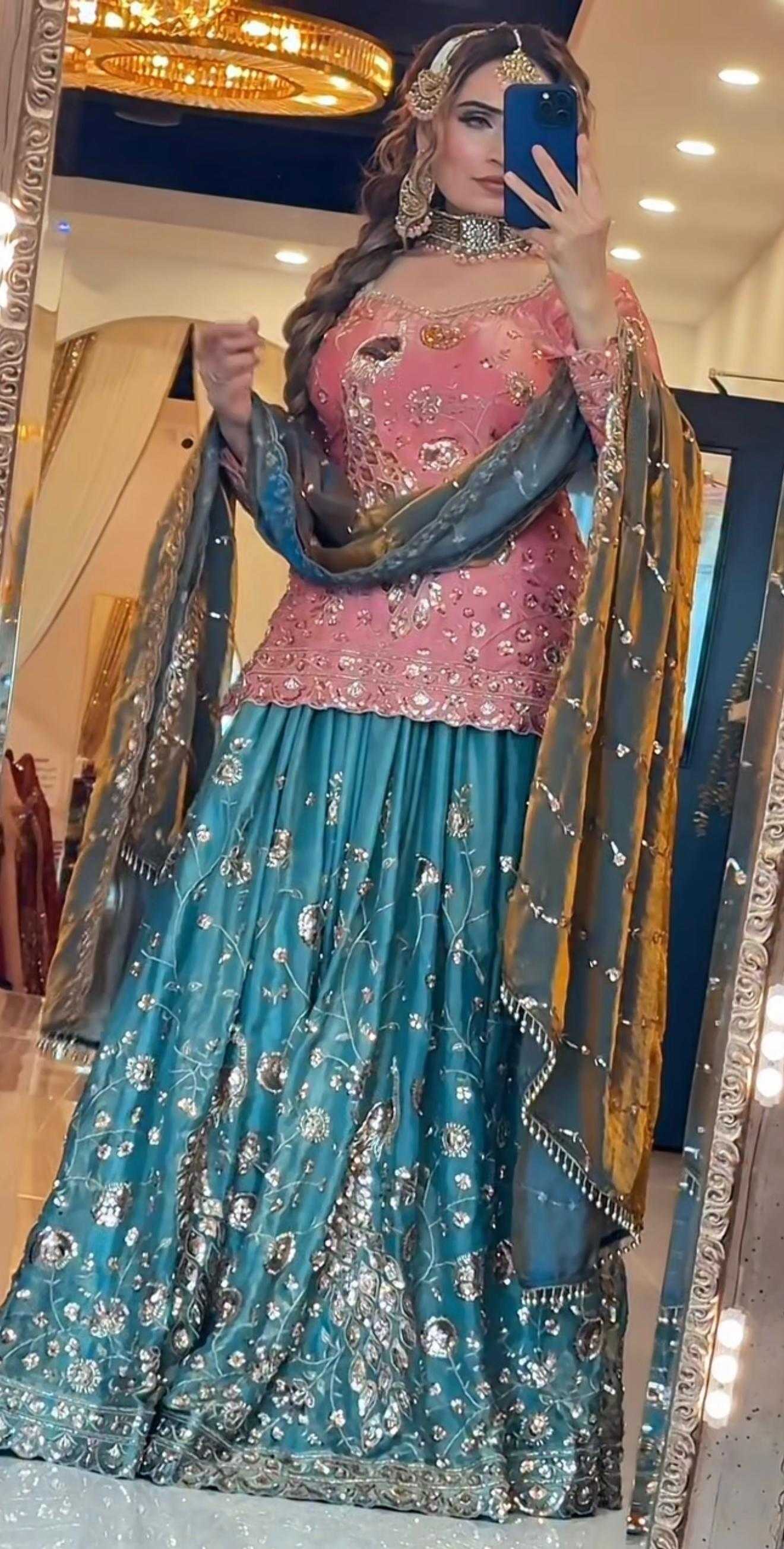 Crush Silk Sharara Salwar Suit