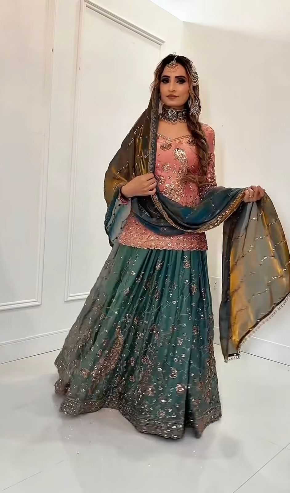 Crush Silk Sharara Salwar Suit