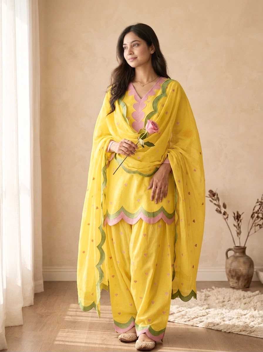 Chanderi Cotton Ladies Suit