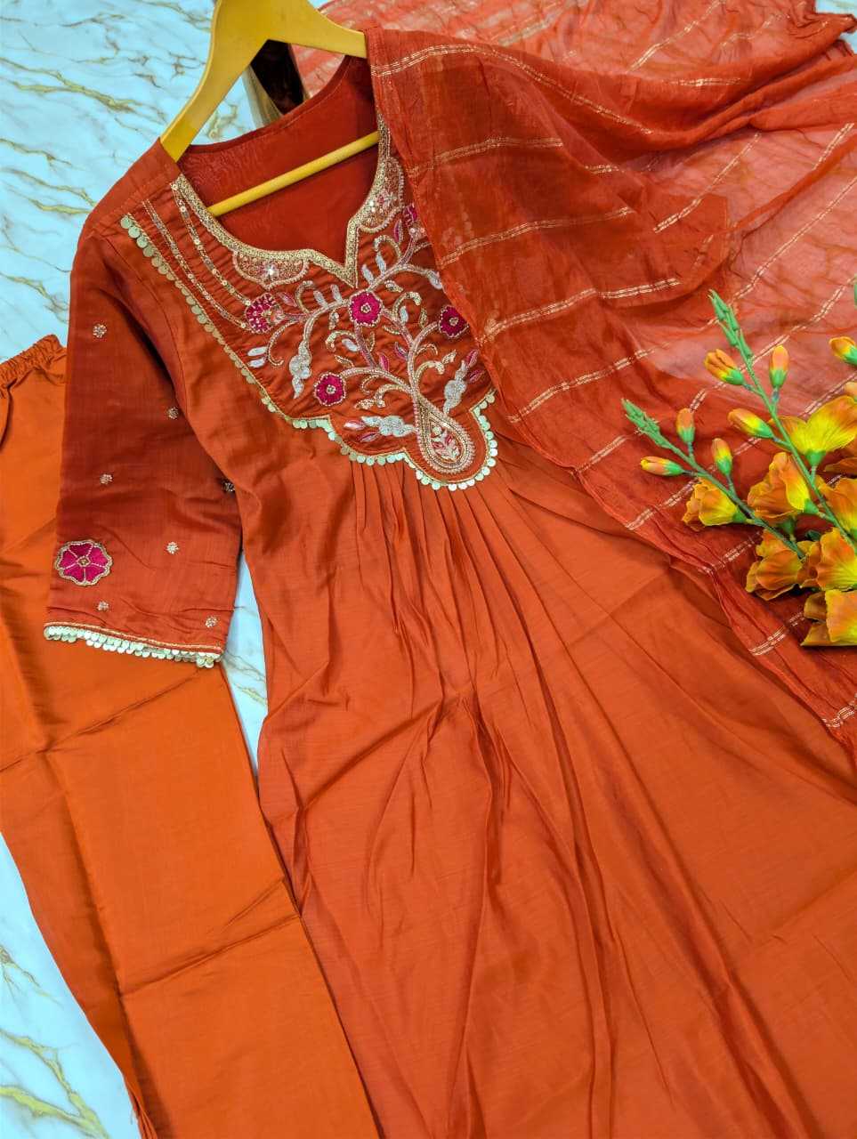 Chanderi Cotton Festive Kurti