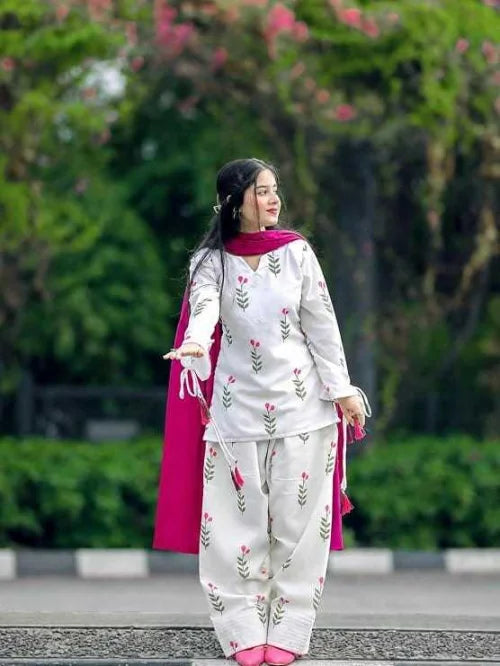 Cotton Festive Kurti in Pink