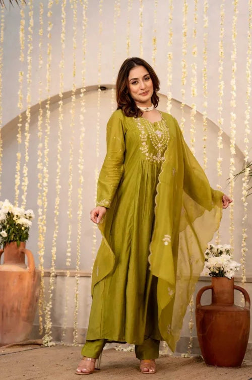 Viscose Chanderi Party Wear Kurti