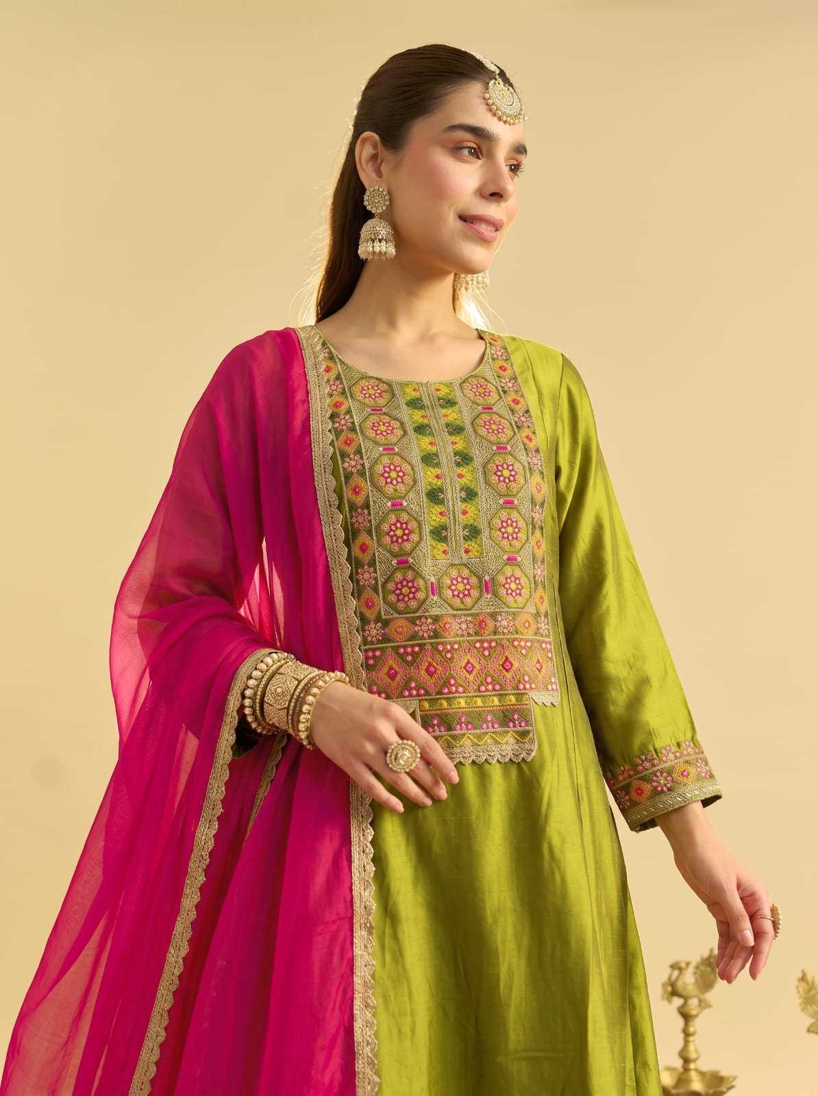 Amorina Vichitra Silk Party Wear Kurti