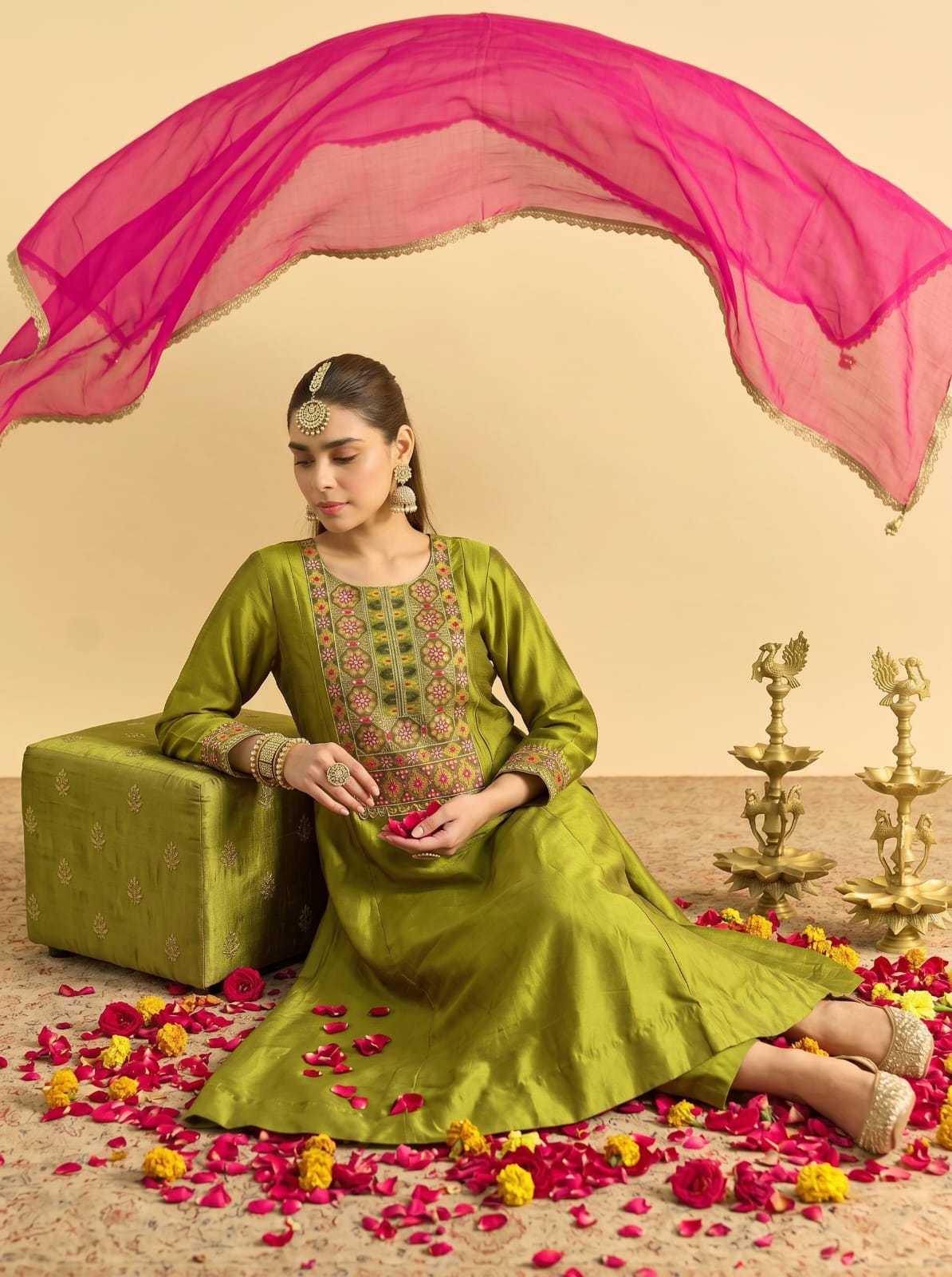 Amorina Vichitra Silk Party Wear Kurti