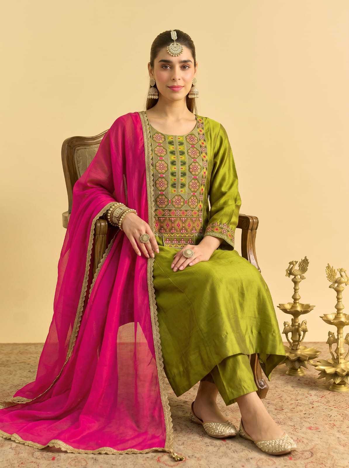 Amorina Vichitra Silk Party Wear Kurti