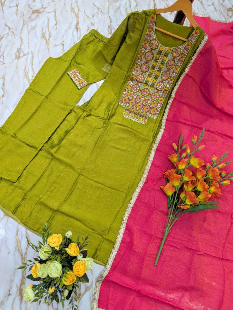 Amorina Vichitra Silk Party Wear Kurti