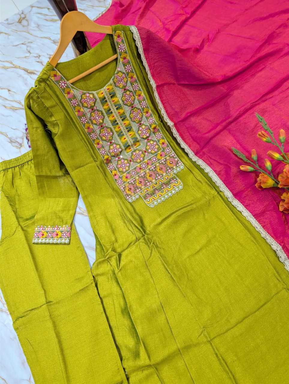 Amorina Vichitra Silk Party Wear Kurti