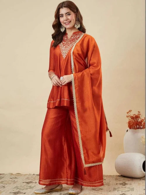 Julie Vichitra Silk Short Kurti