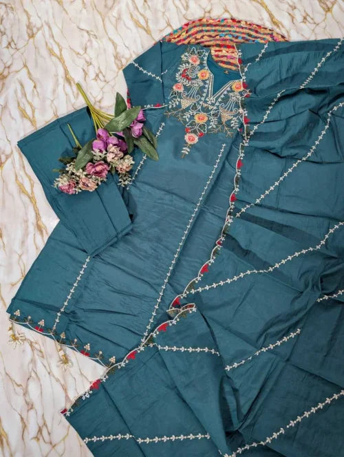 Madhuri Viscose Chanderi Party Wear Kurti