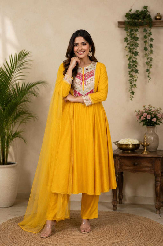 Poonam Viscose Chanderi Party Wear Kurti