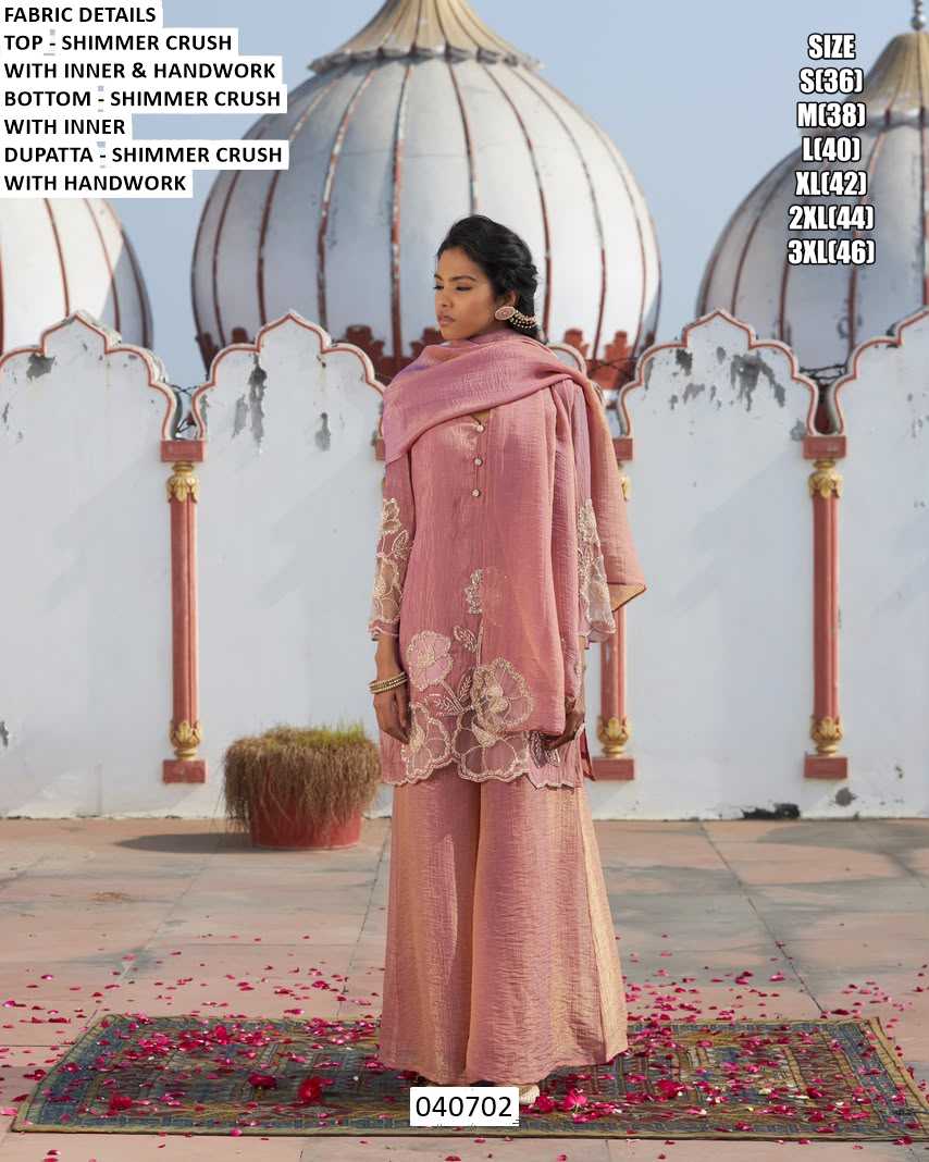 Shimmer Silk Palazzo Suit