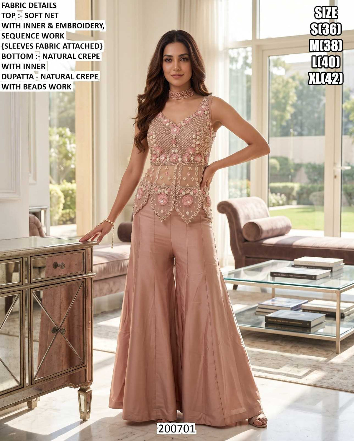 Soft Net Party Wear Suit