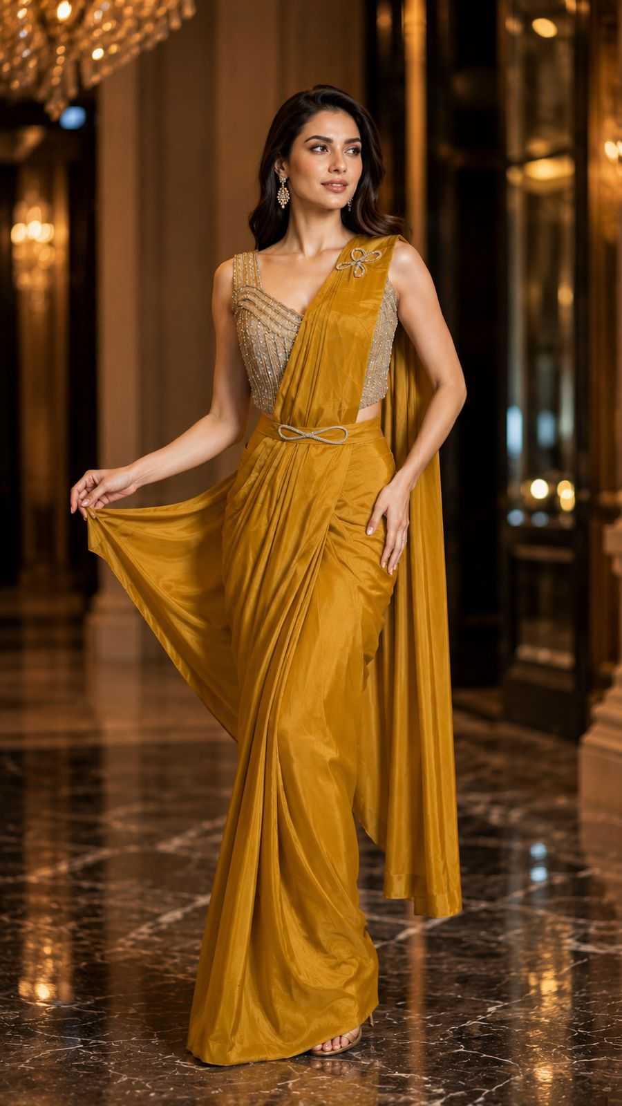 Chinon Ready To Wear Saree