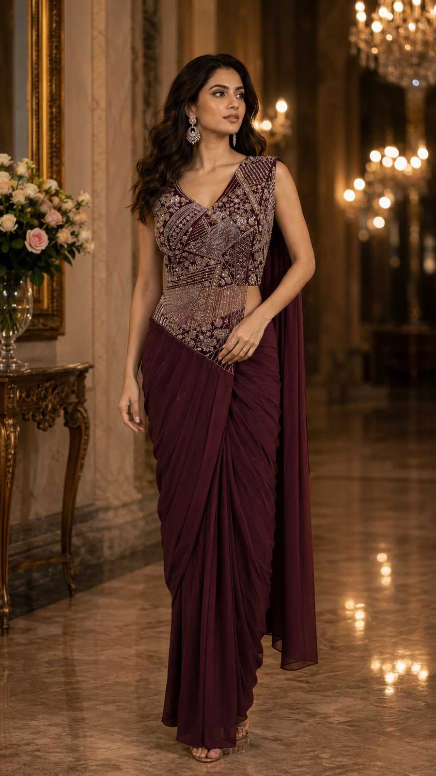 Lycra Ready To Wear Saree