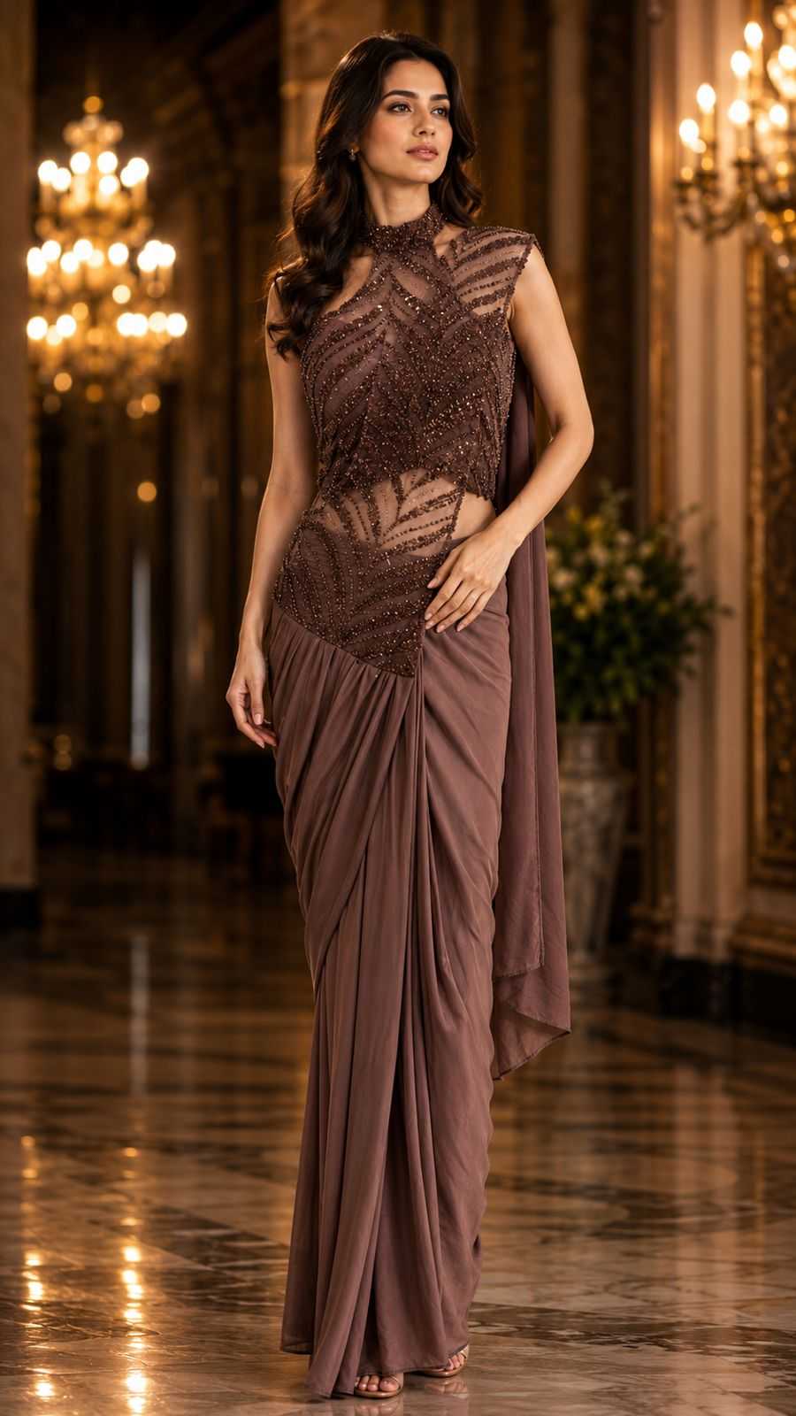Lycra Ready To Wear Saree