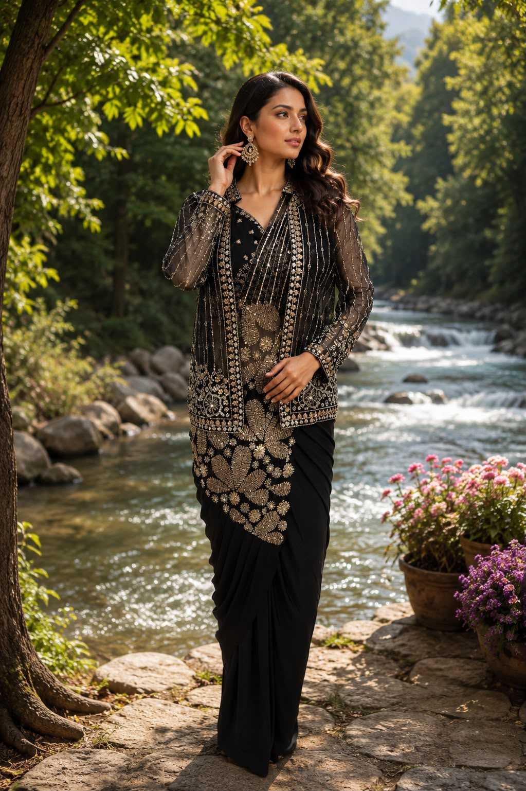 Lycra Designer Saree
