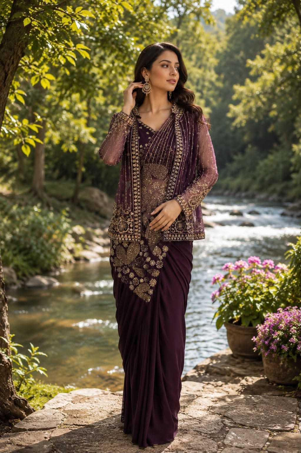 Lycra Designer Saree