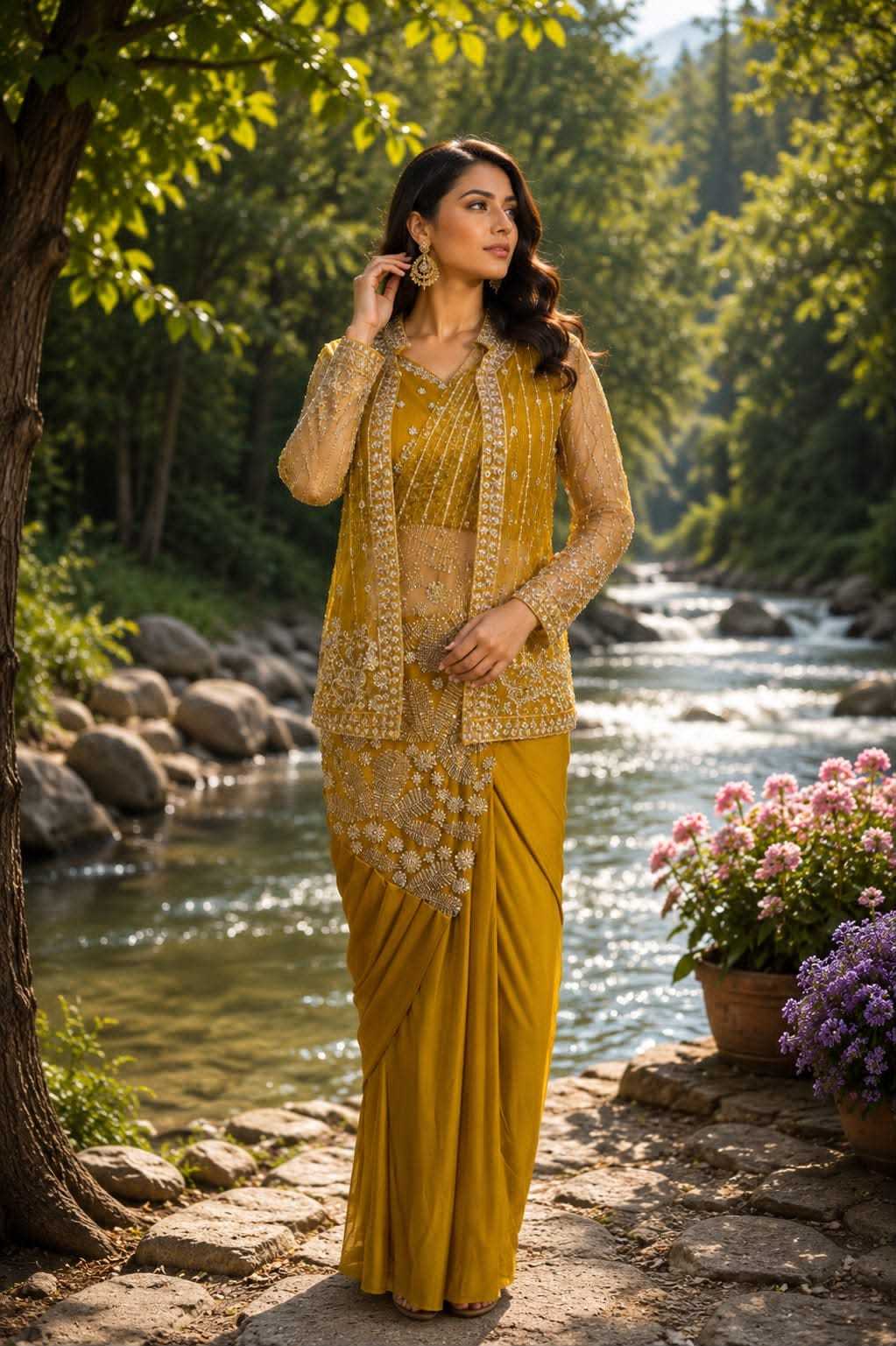 Lycra Designer Saree