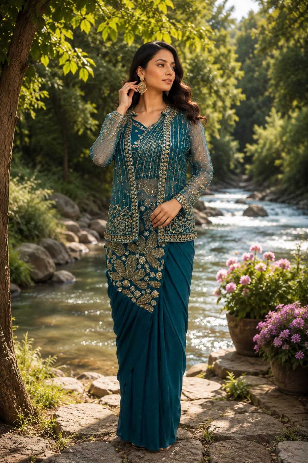 Lycra Designer Saree