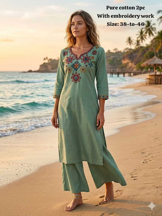 Cotton Kurti With Palazzo