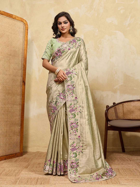 Kanjivaram Silk Lace Border Saree