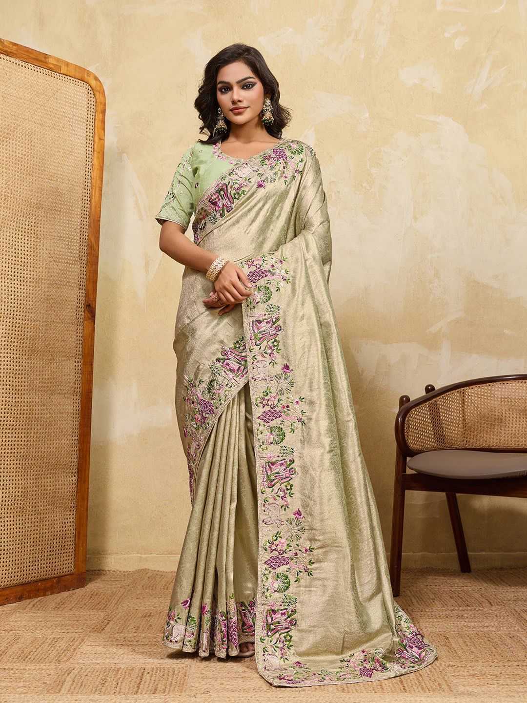 Kanjivaram Silk Lace Border Saree