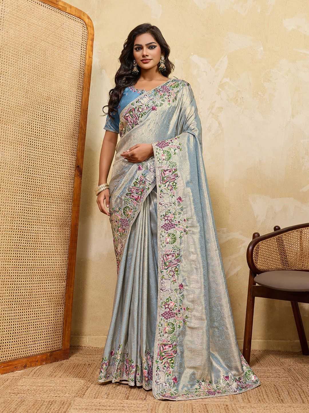 Kanjivaram Silk Lace Border Saree