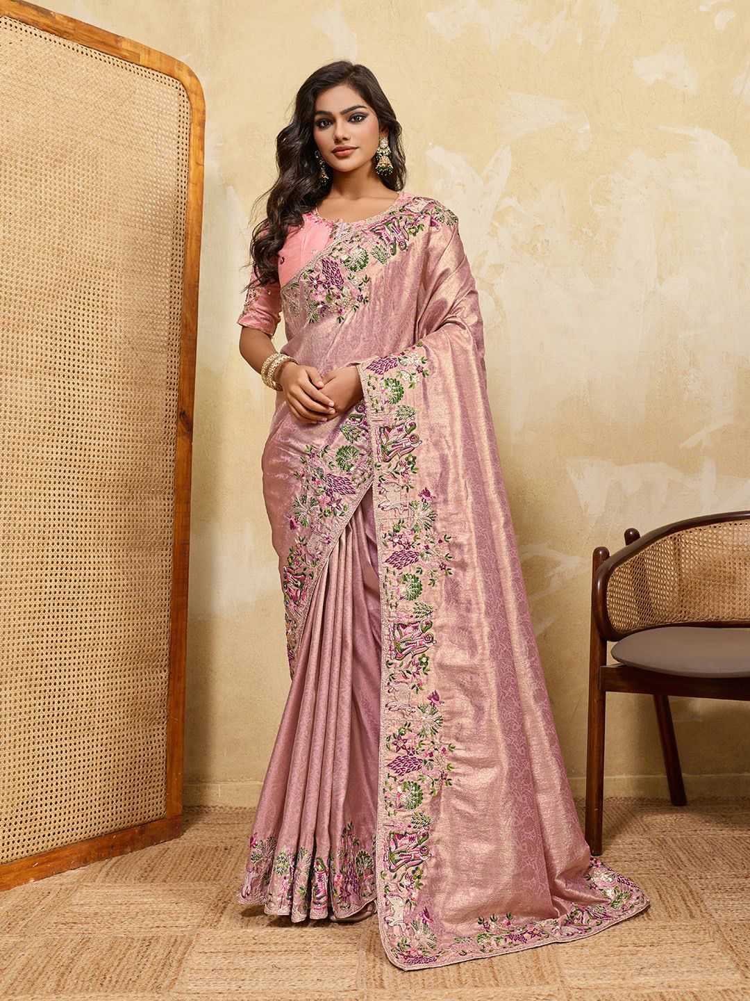 Kanjivaram Silk Lace Border Saree