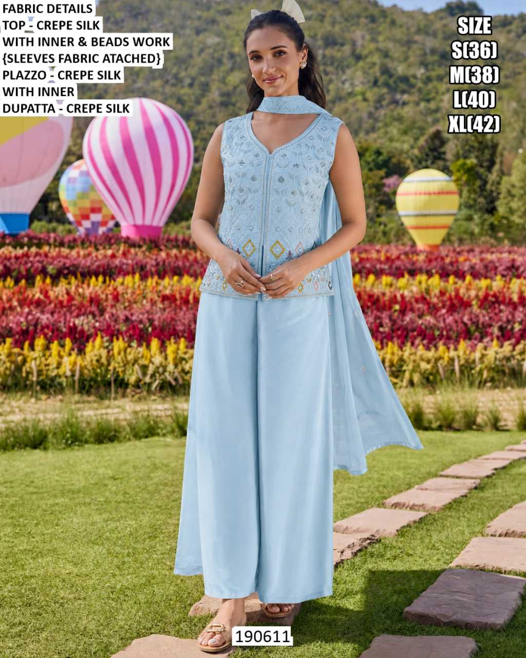 Crepe Silk Palazzo Suit
