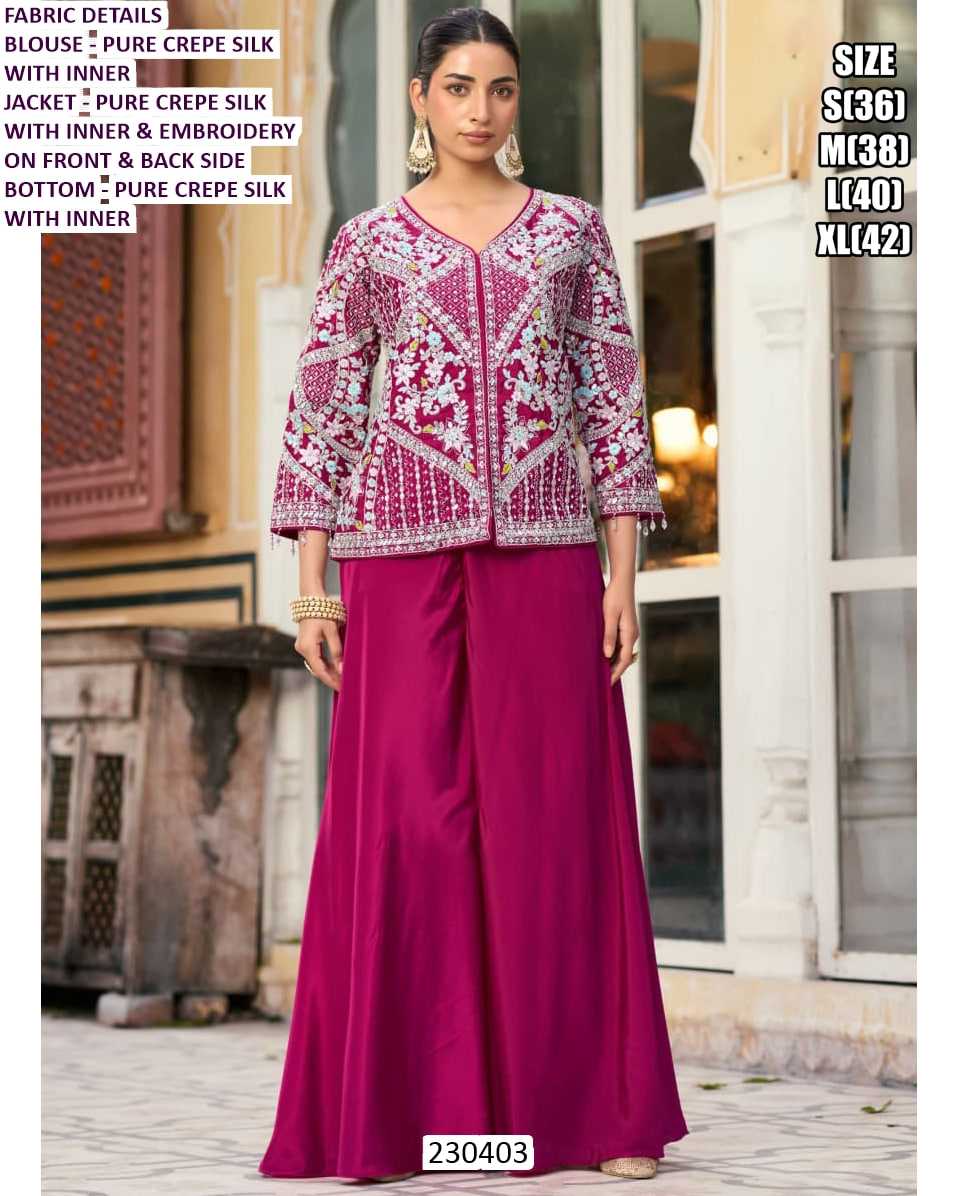 Crepe Silk Sharara Salwar Suit