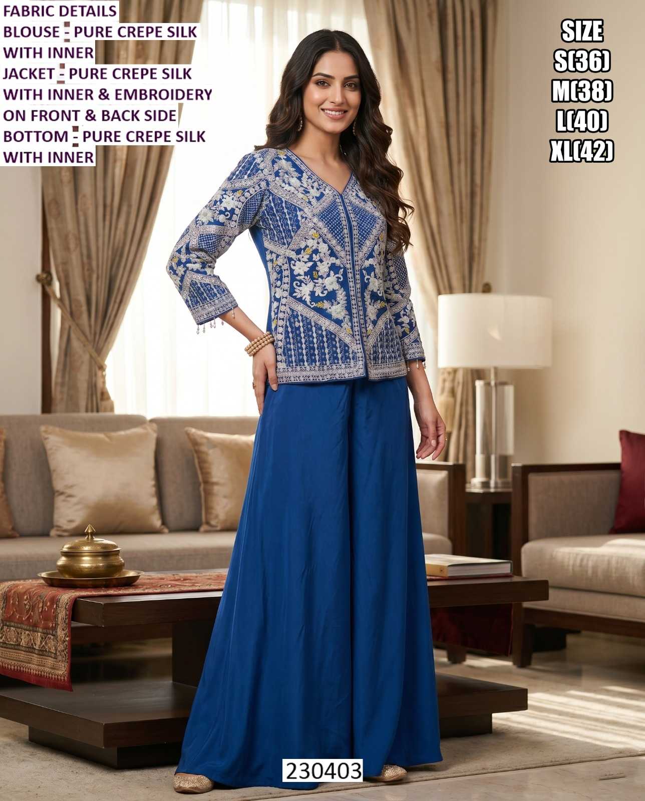 Crepe Silk Sharara Salwar Suit