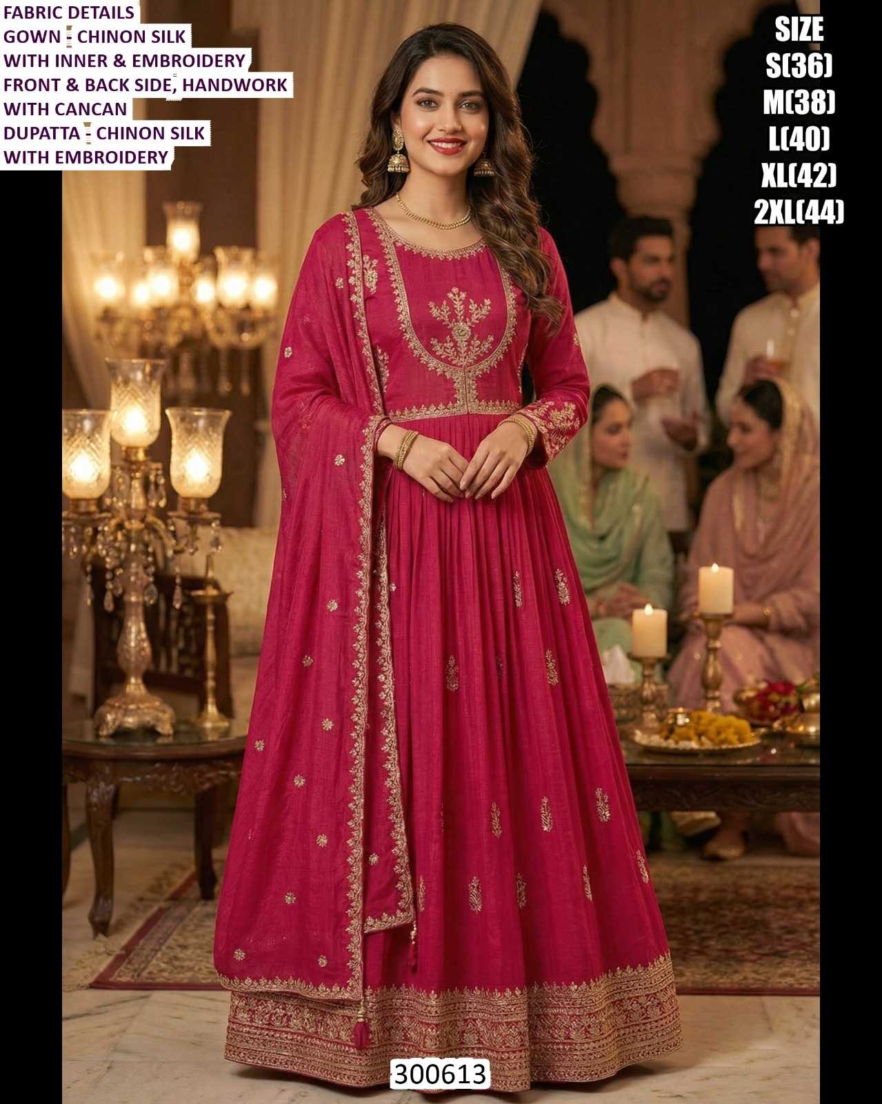 Silk Embroidered Gown