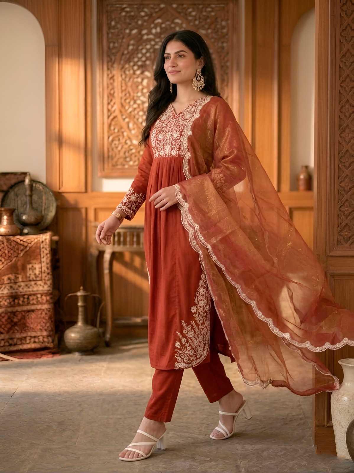 Cotton Embroidery Suit