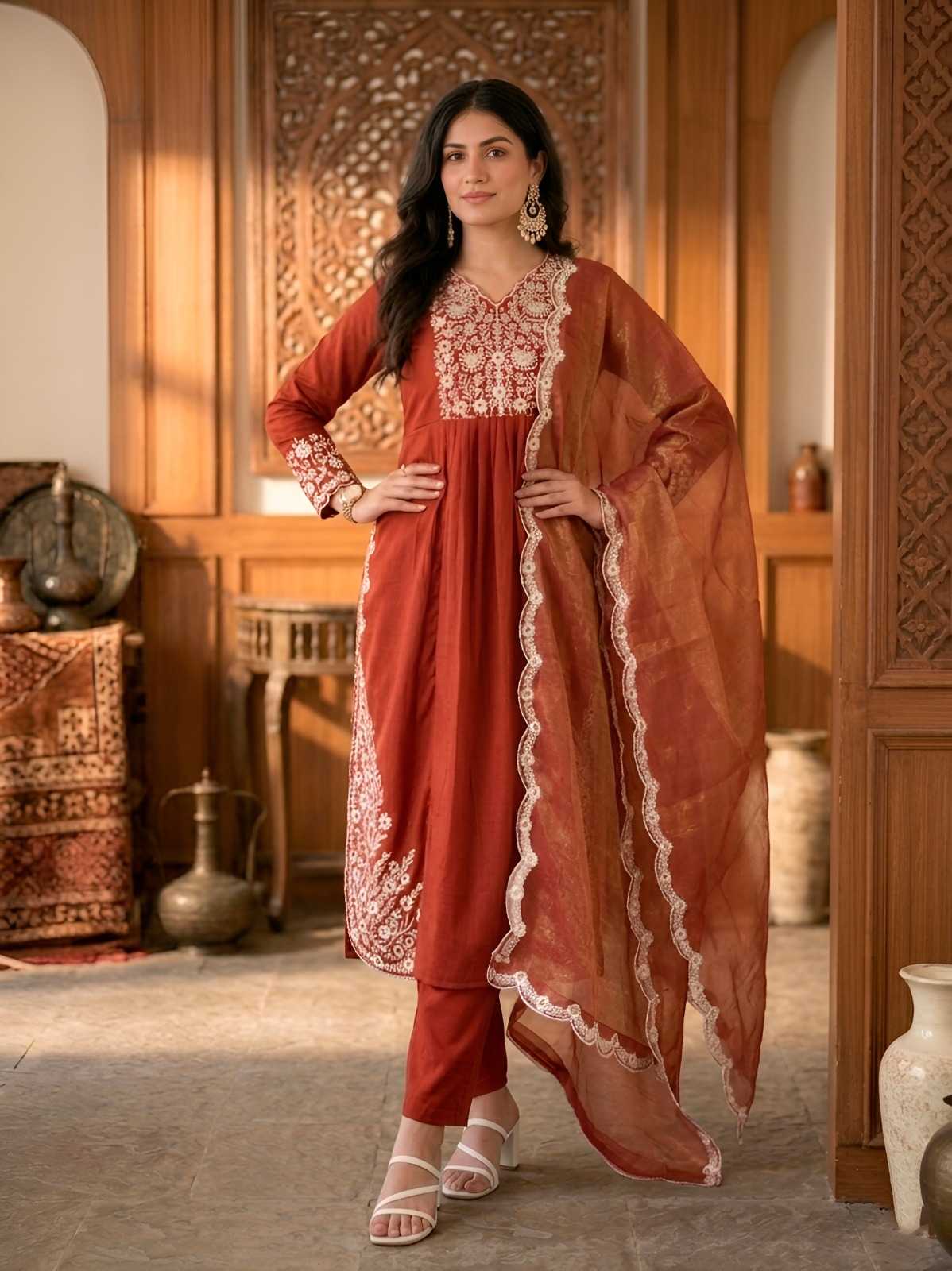 Cotton Embroidery Suit