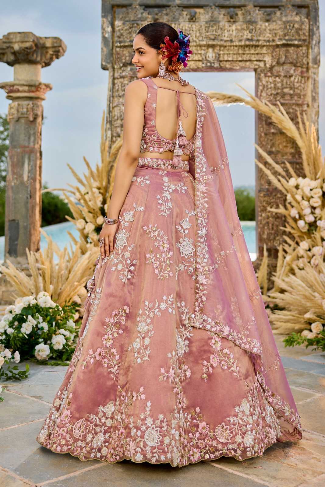 Tissue Designer Lehenga