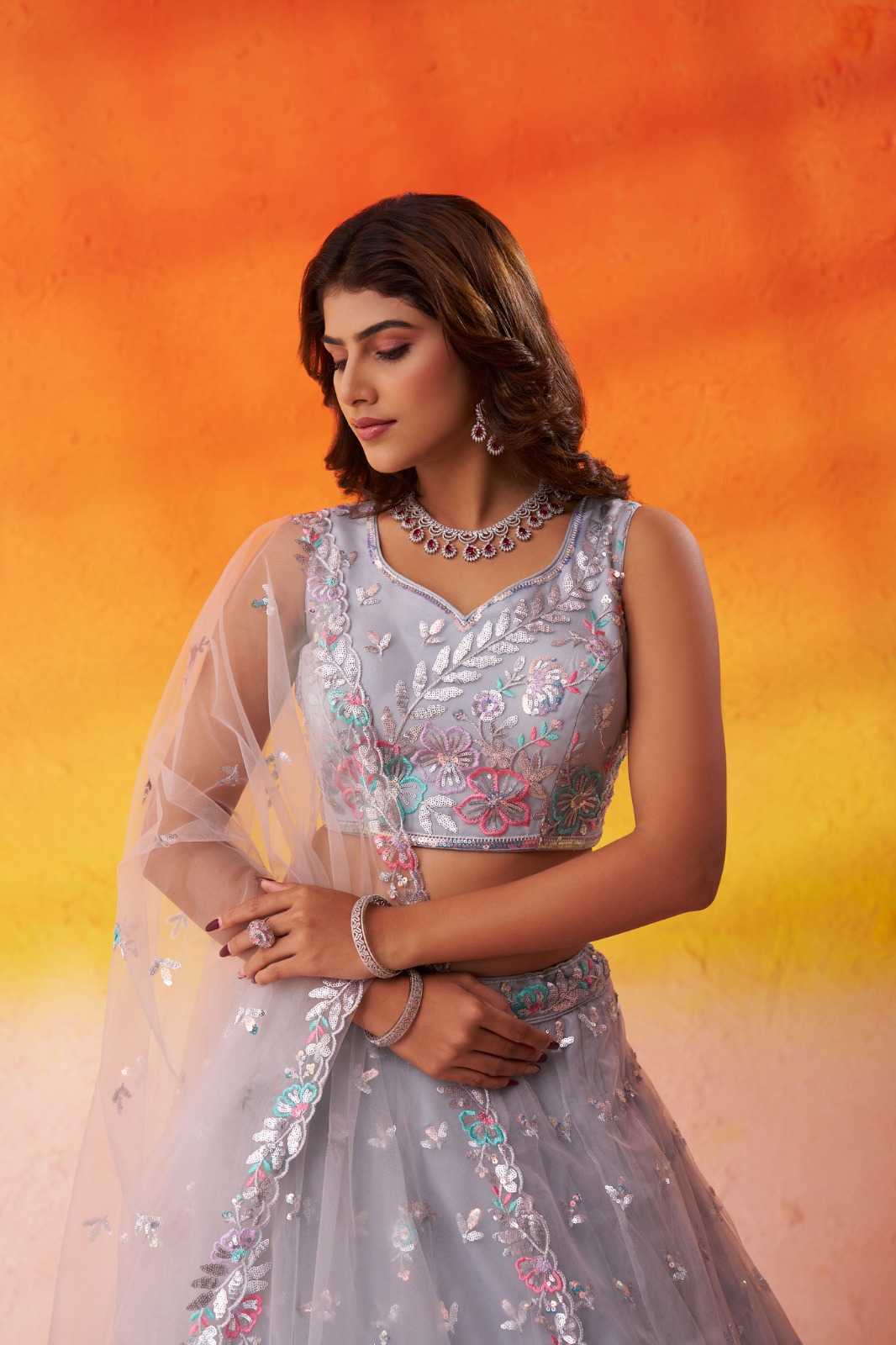 Net Wedding Lehenga
