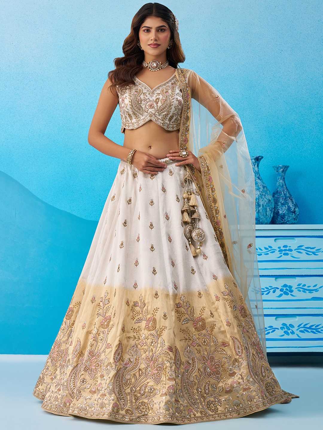 Tissue Designer Lehenga