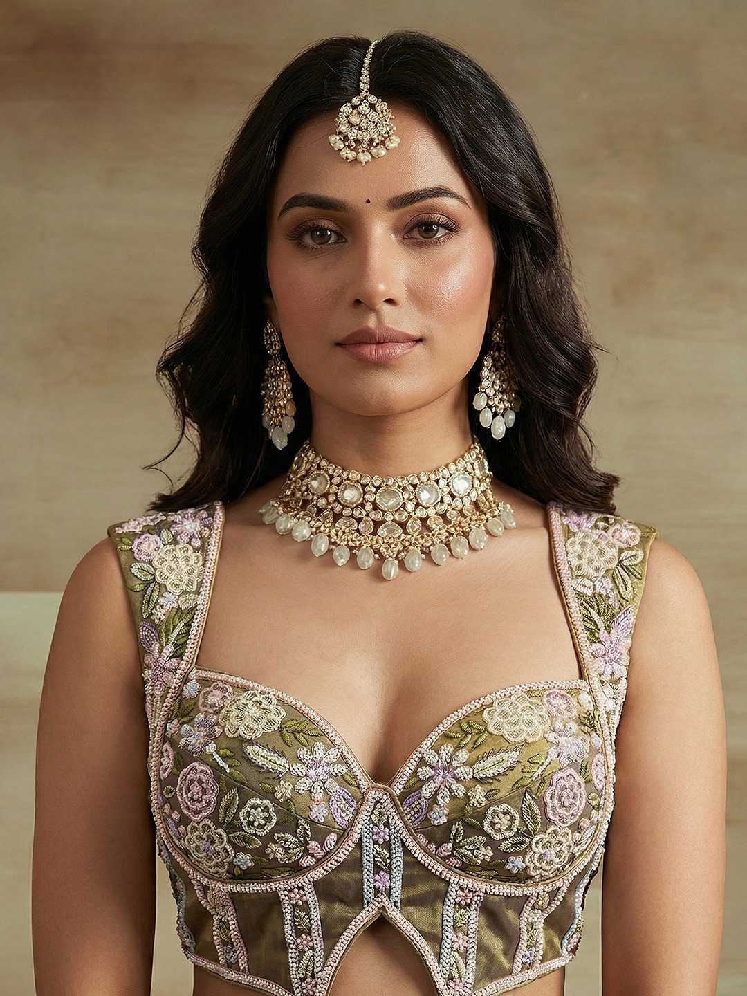 Tissue Embroidered Lehenga