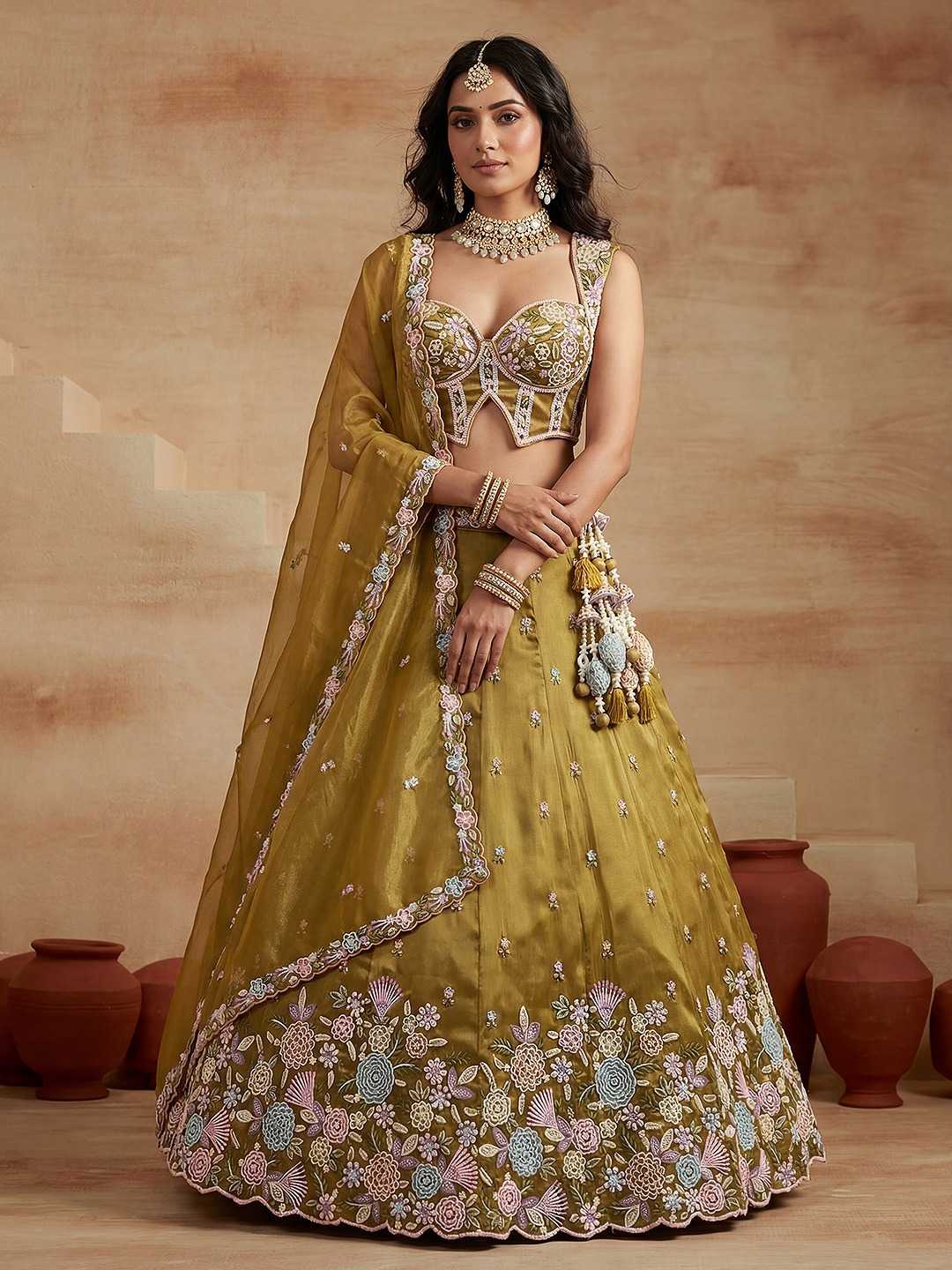 Tissue Embroidered Lehenga