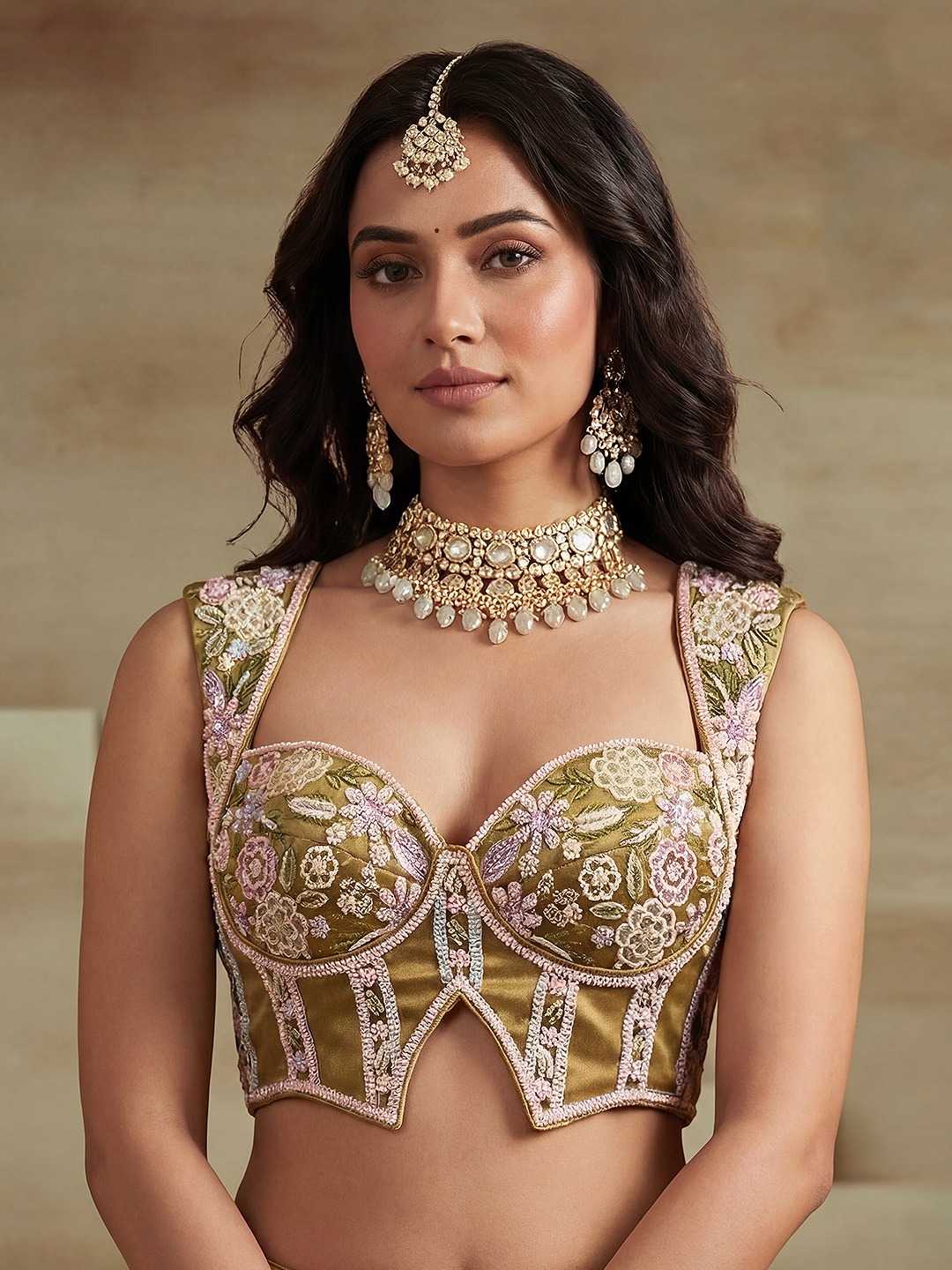 Tissue Embroidered Lehenga