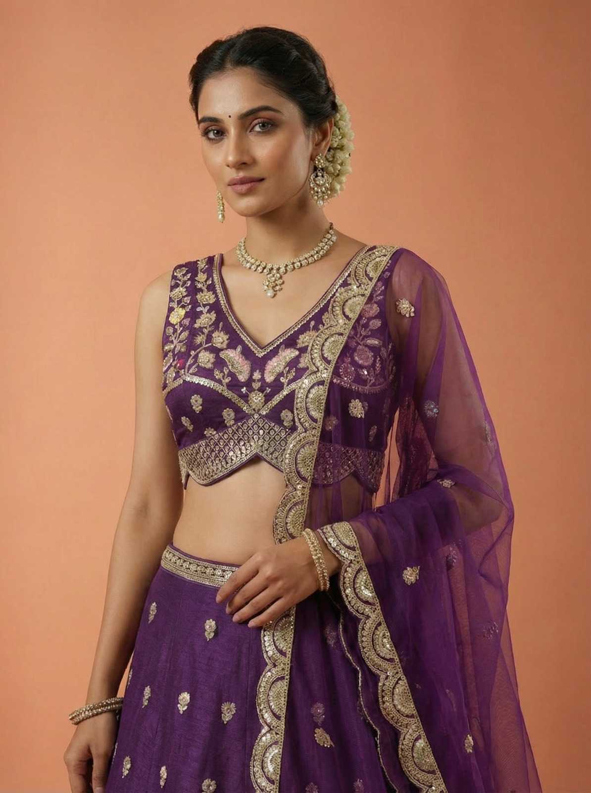 Chinon Silk Lehenga