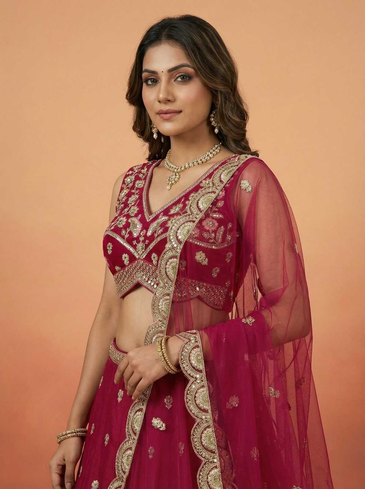 Chinon Silk Lehenga