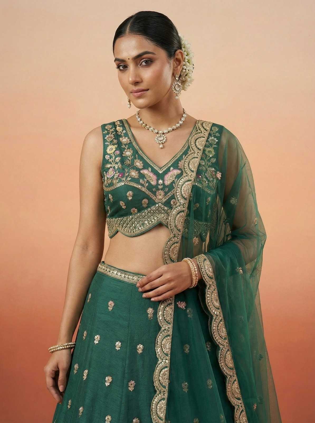 Chinon Silk Lehenga